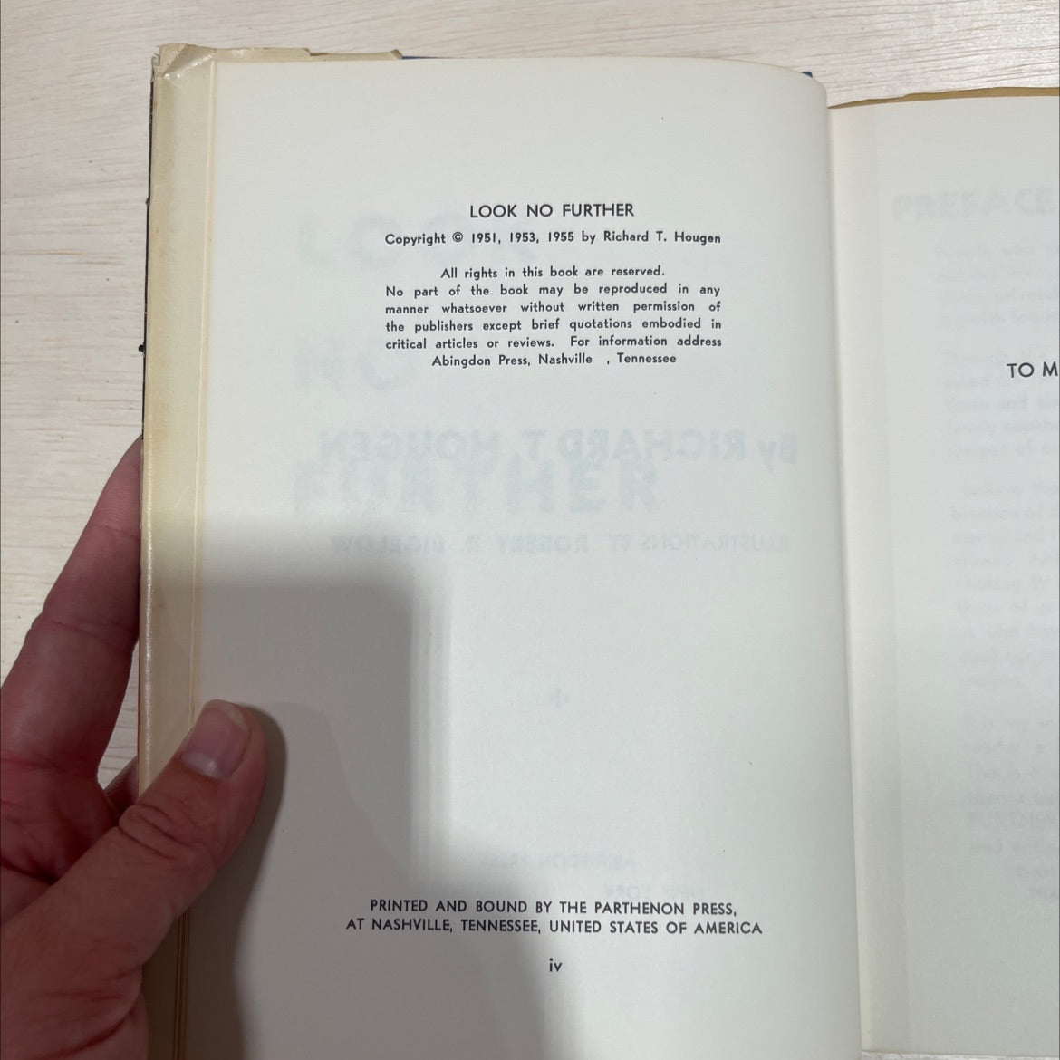 SIGNED look no further book, by richard t. hougen, 1955 Hardcover, Vintage image 3