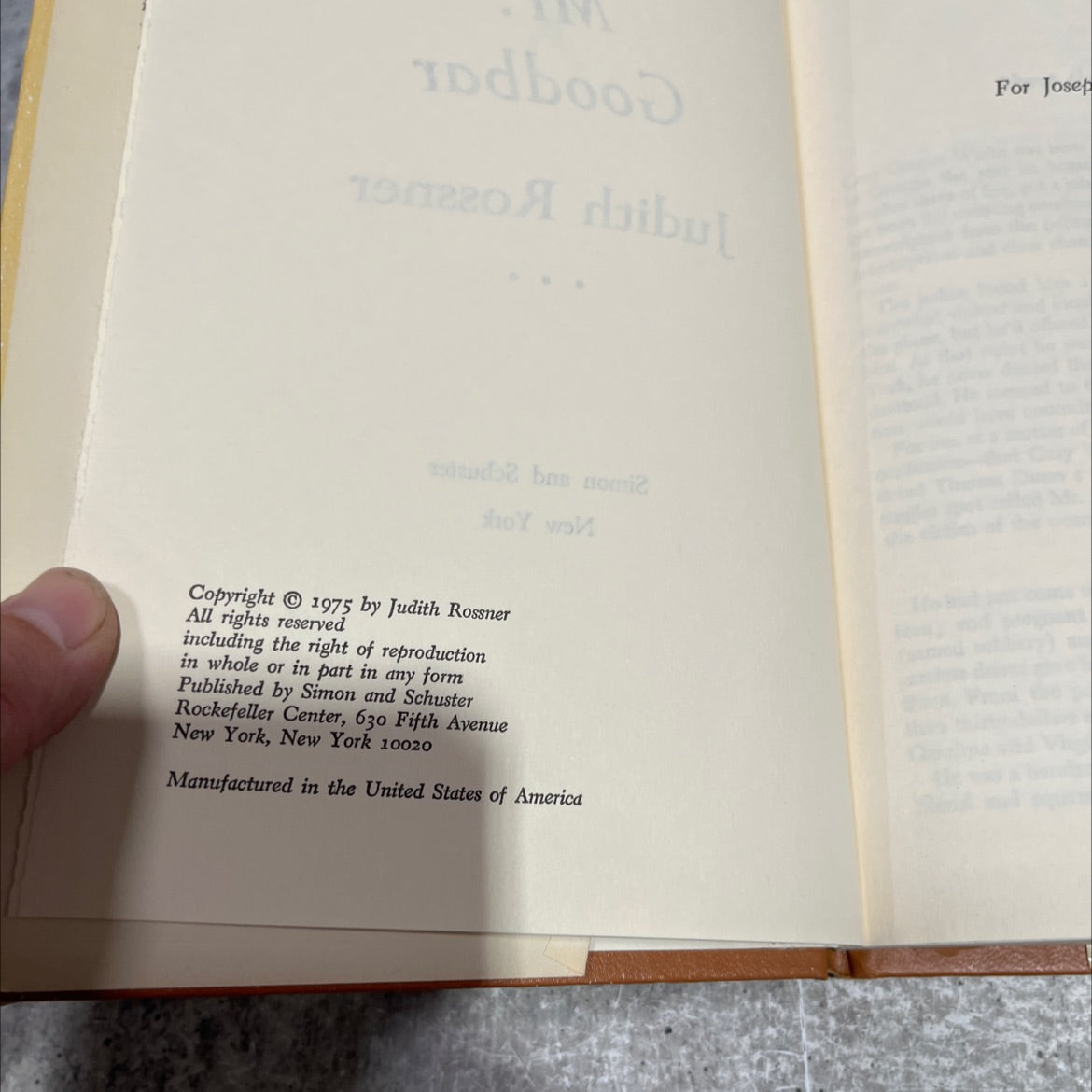 looking for mr. goodbar book, by judith rossner, 1975 Hardcover image 3