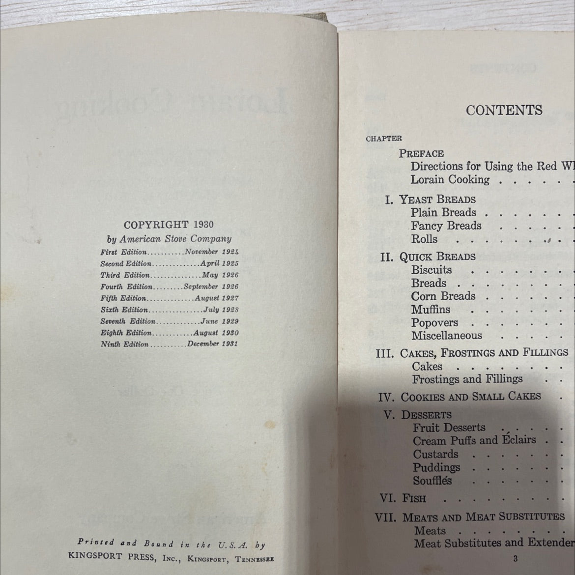 lorain cooking book, by dorothy e. shank, 1931 Hardcover, Antique image 3