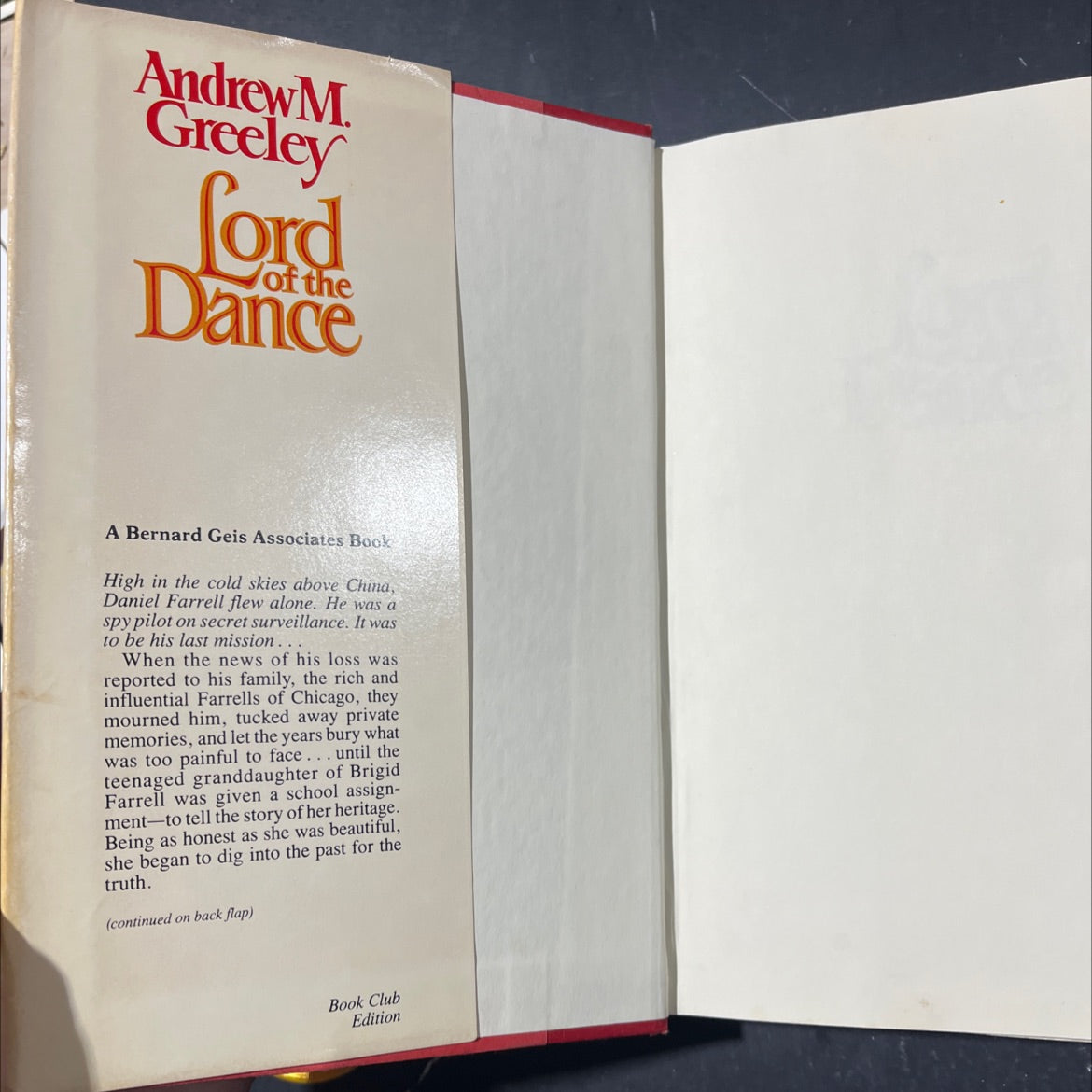 lord dance book, by andrew m. greeley, 1984 Hardcover image 4