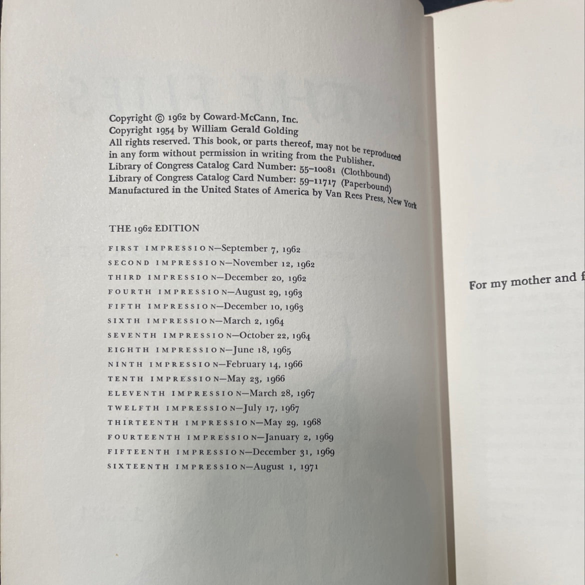 lord of the flies book, by william golding, 1971 Hardcover image 3