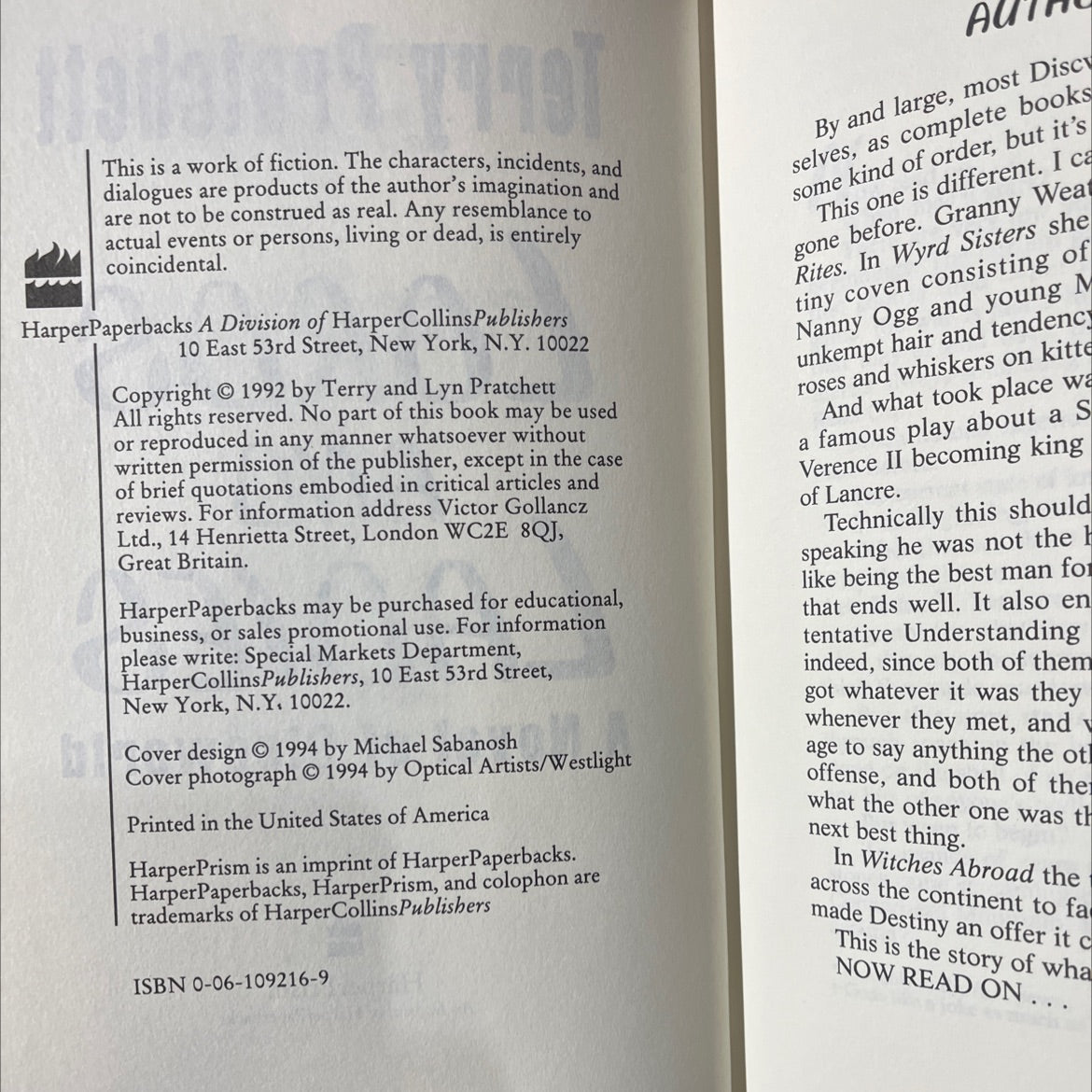 lords and ladies book, by terry pratchett, 1992 Hardcover image 3