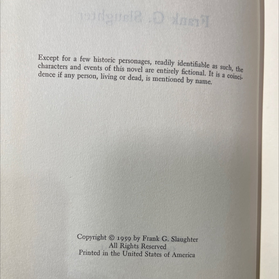 lorena book, by Frank G. Slaughter, 1959 Hardcover image 3