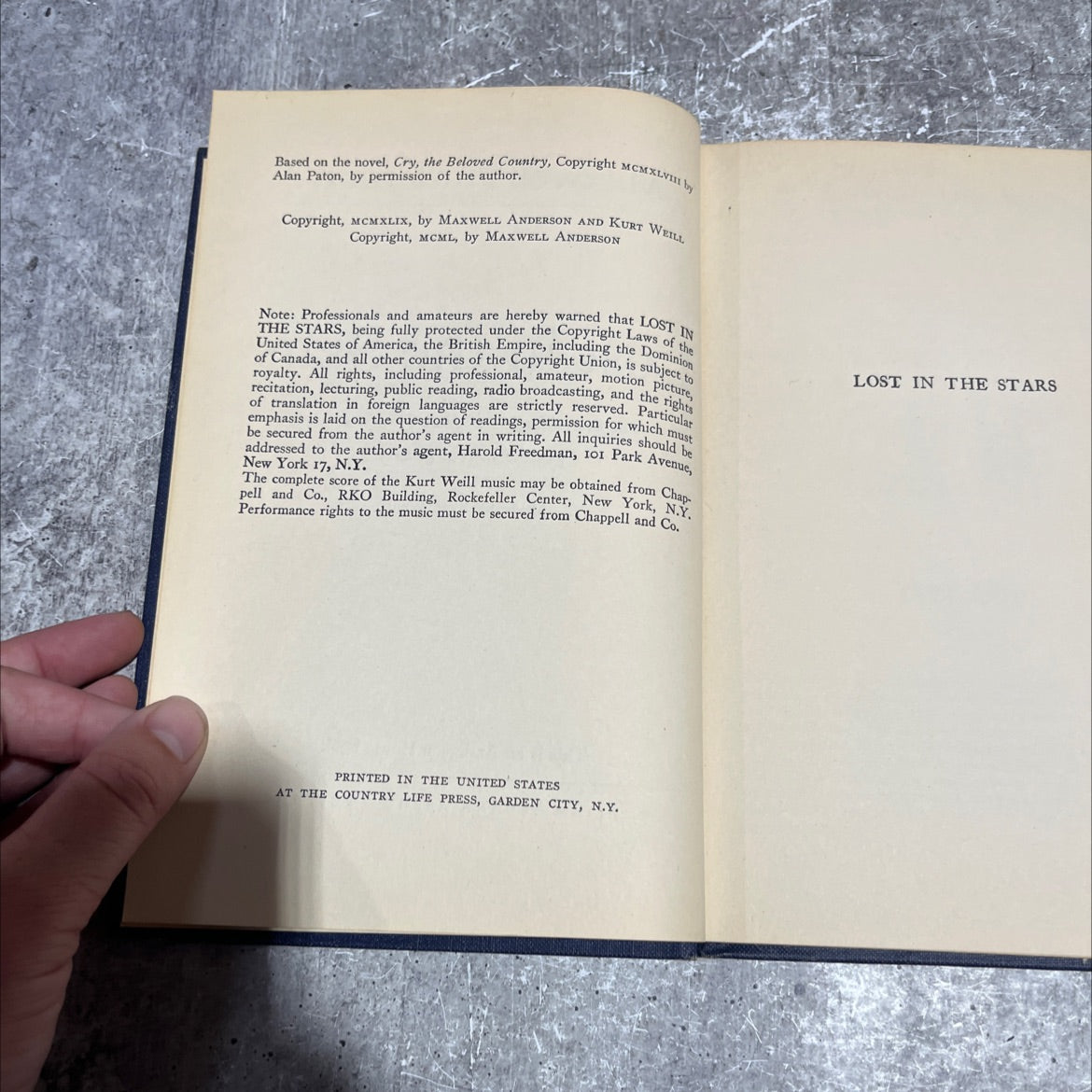 lost in the stars book, by maxwell anderson, 1949 Hardcover image 3