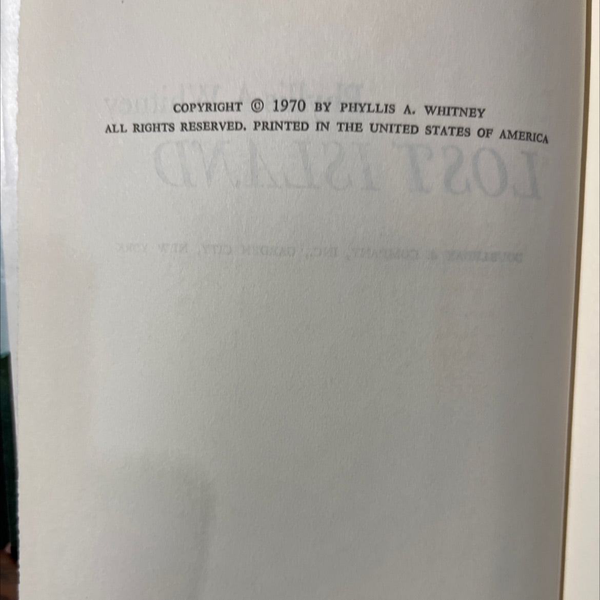 lost island book, by phyllis a. whitney, 1970 Hardcover image 3