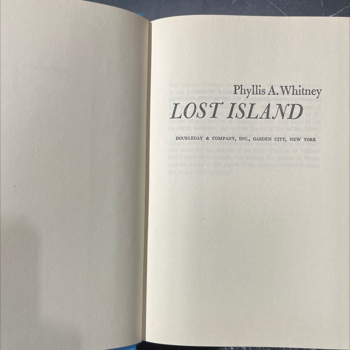 lost island book, by phyllis a. whitney, 1970 Hardcover image 2