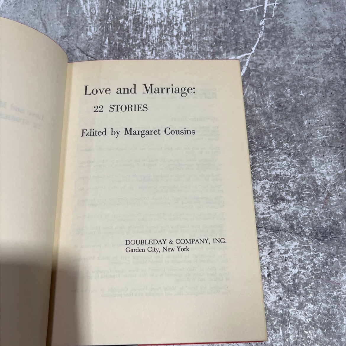love and marriage: 22 stories book, by Margaret Cousins, 1961 Hardcover image 2