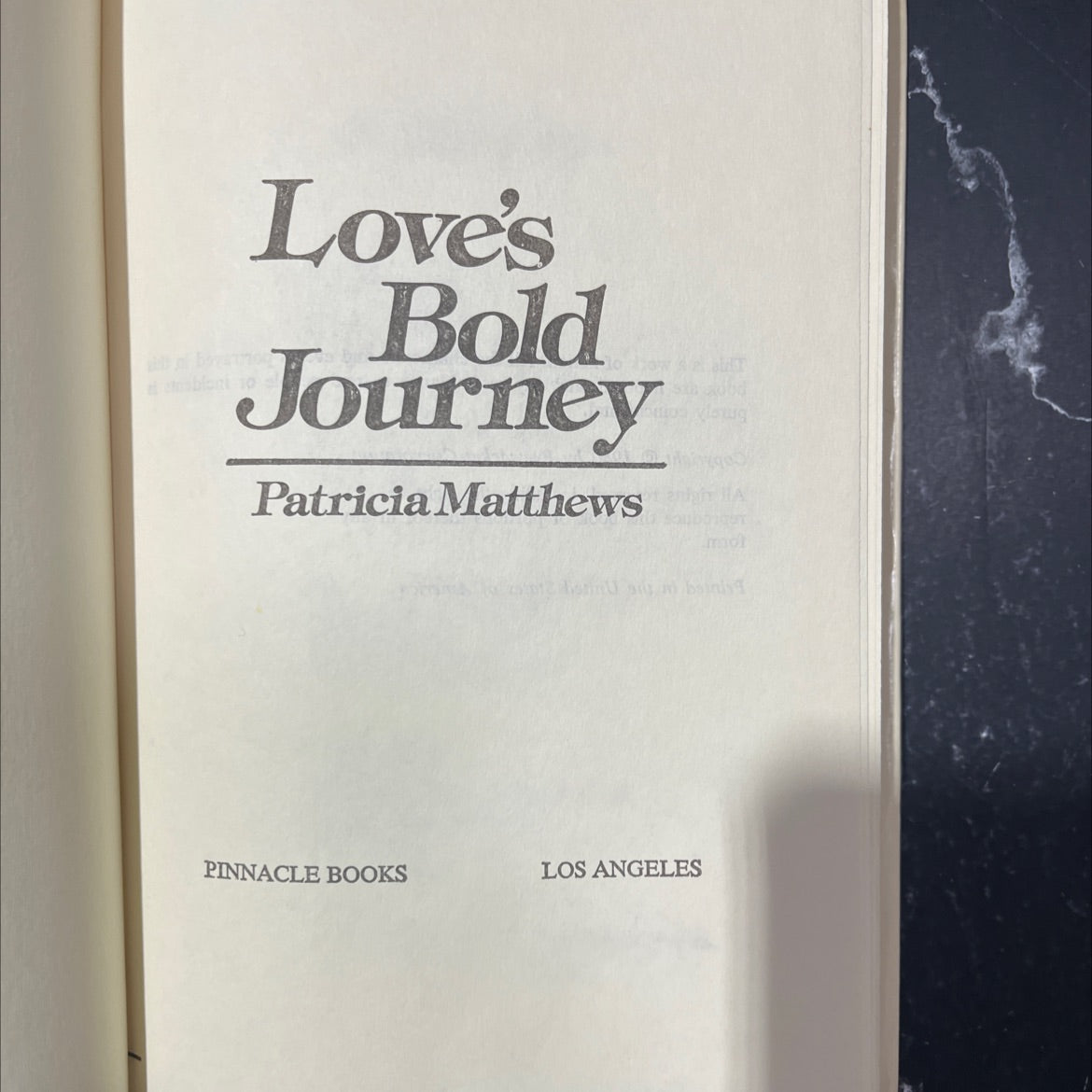 love's bold journey book, by patricia matthews, 1980 Hardcover image 2