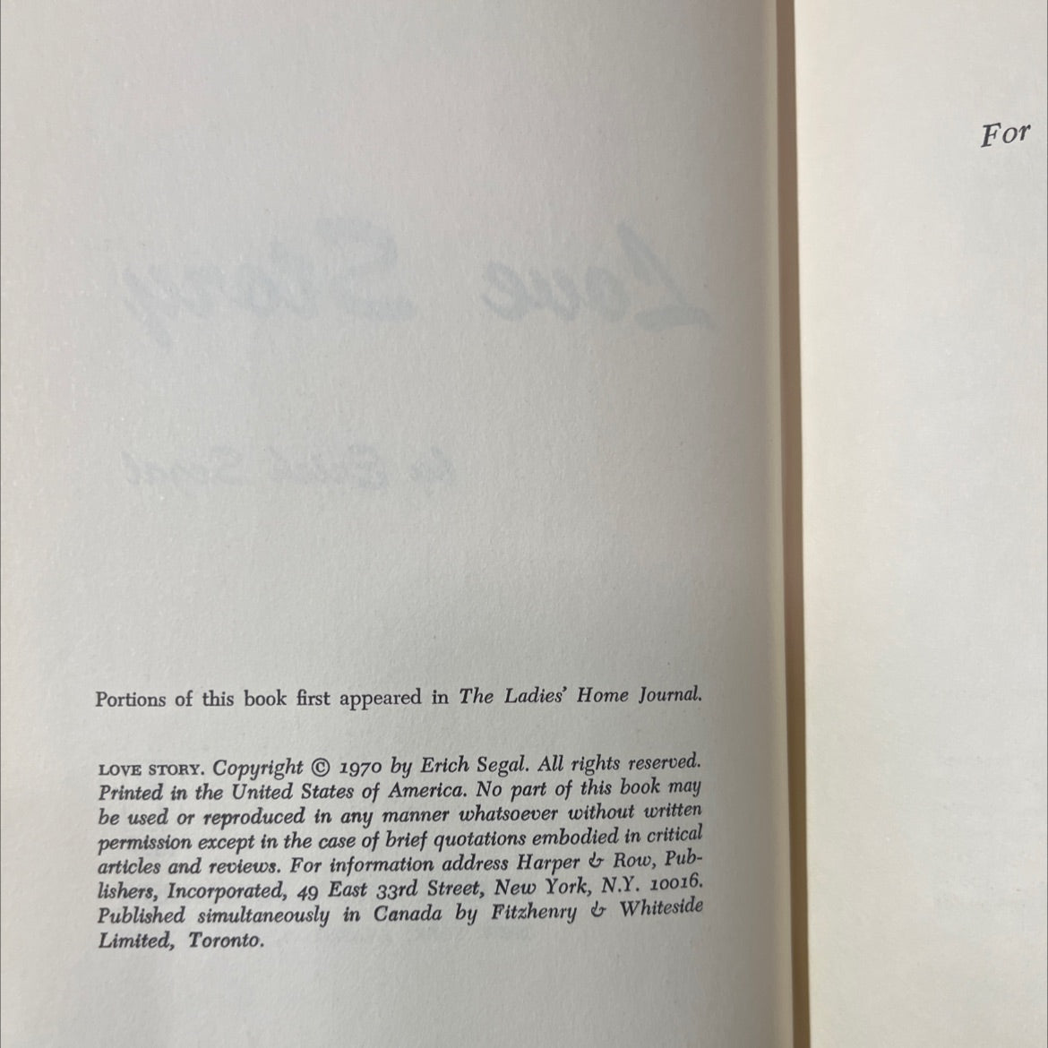 love story book, by Erich Segal, 1970 Hardcover image 3