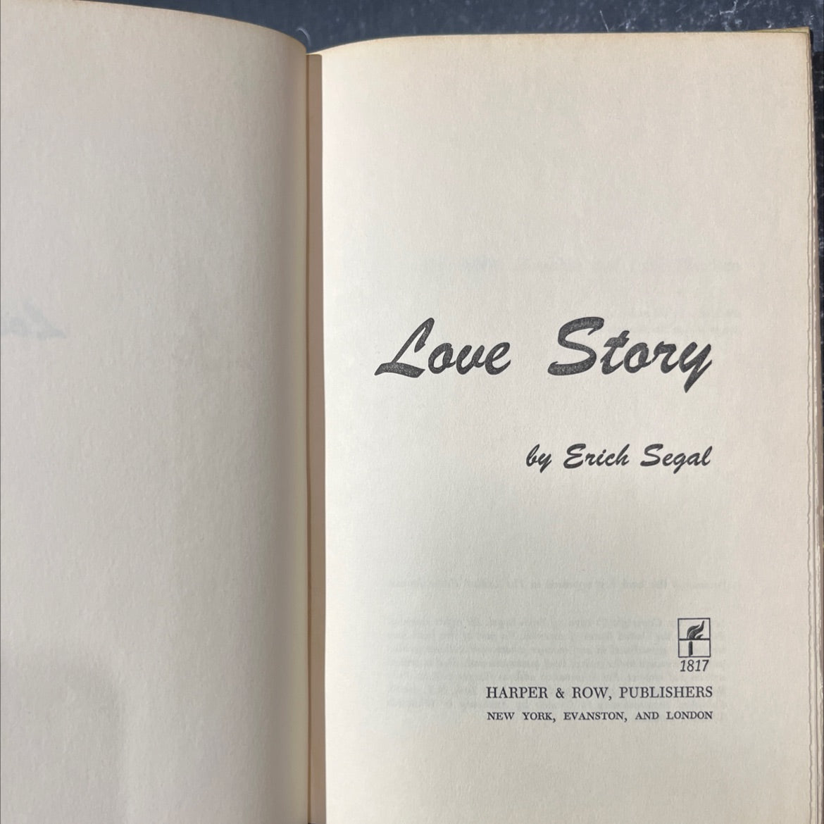 love story book, by Erich Segal, 1970 Hardcover image 2