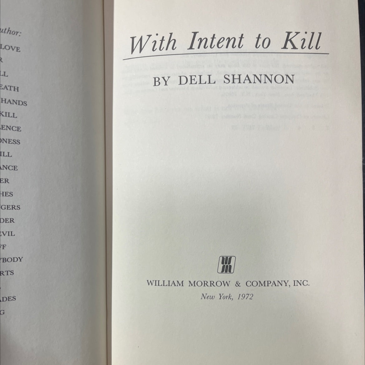 love with intent to kill book, by dell shannon, 1972 Hardcover image 2