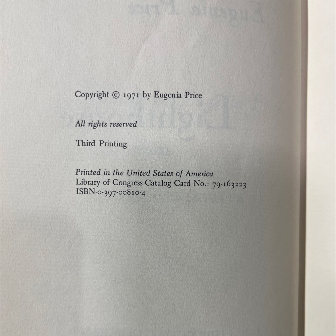 loved invader book, by Eugenia Price, 1971 Hardcover image 3