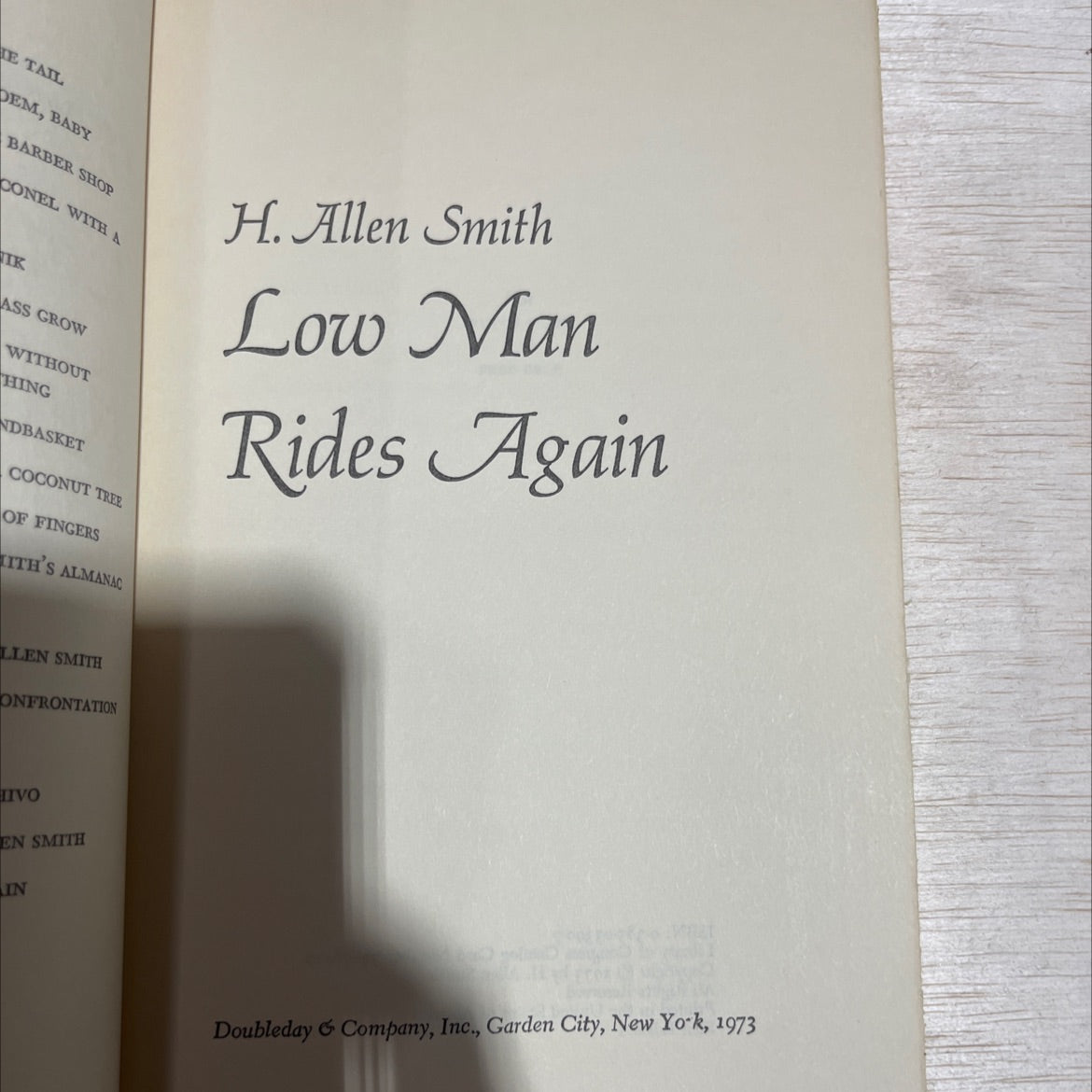 low man rides again book, by h. allen smith, 1973 Hardcover image 2
