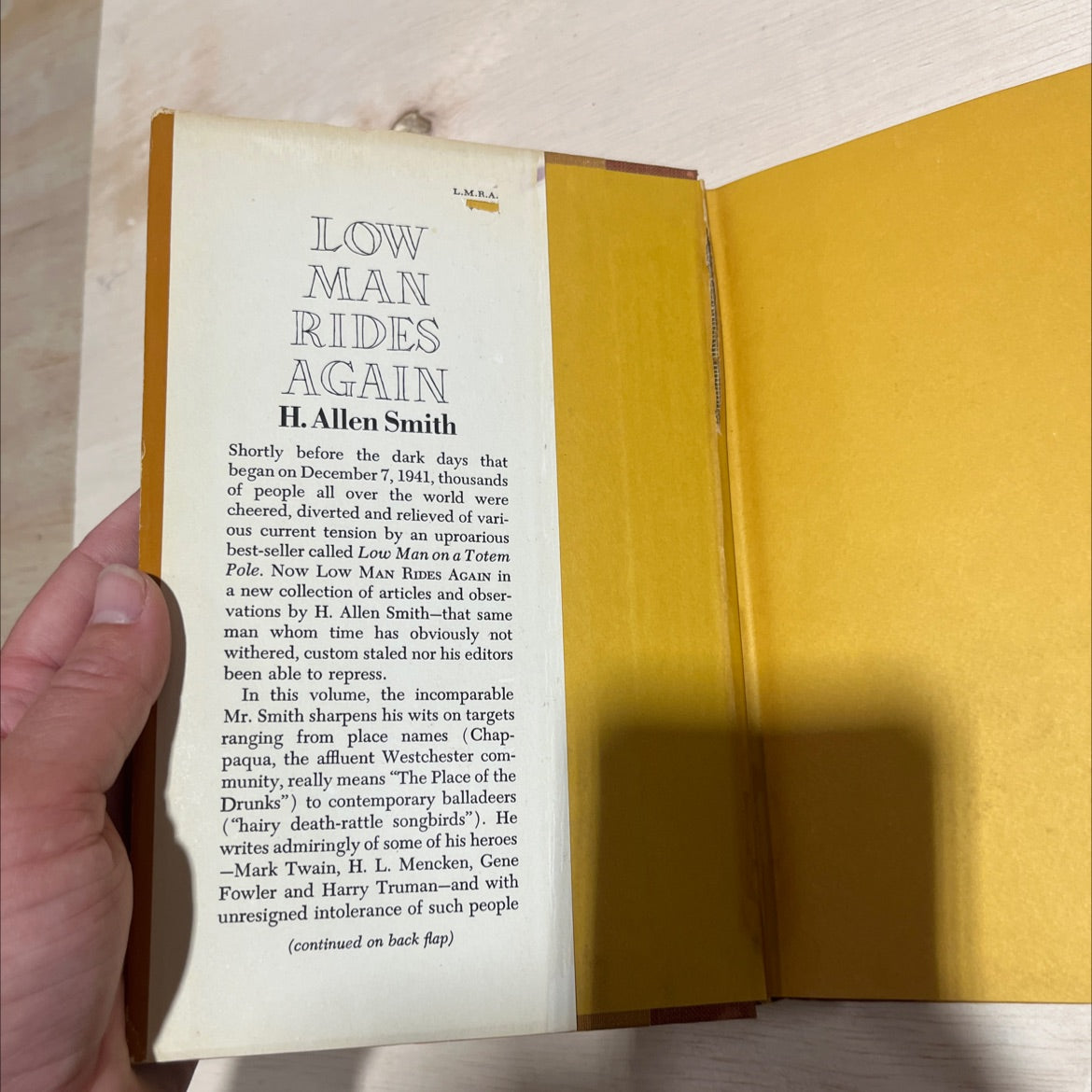low man rides again book, by h. allen smith, 1973 Hardcover image 4