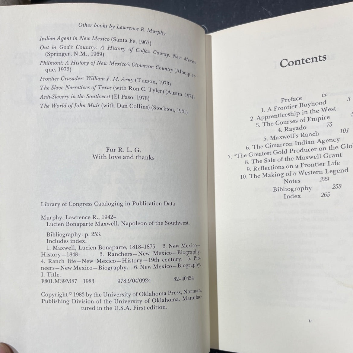 lucien bonaparte maxwell, napoleon of the southwest book, by lawrence r. murphy, 1983 Hardcover image 3