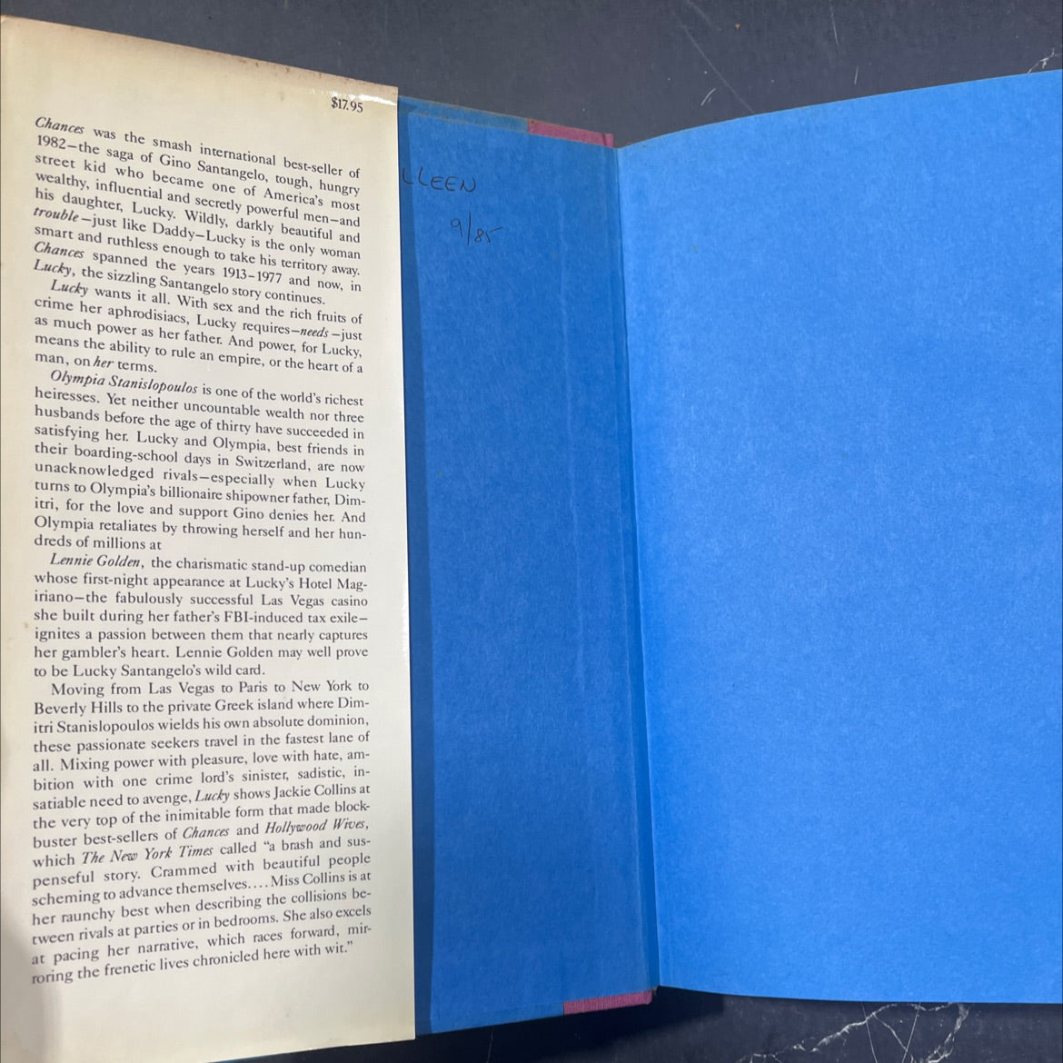 lucky book, by jackie collins, 1985 Hardcover image 4