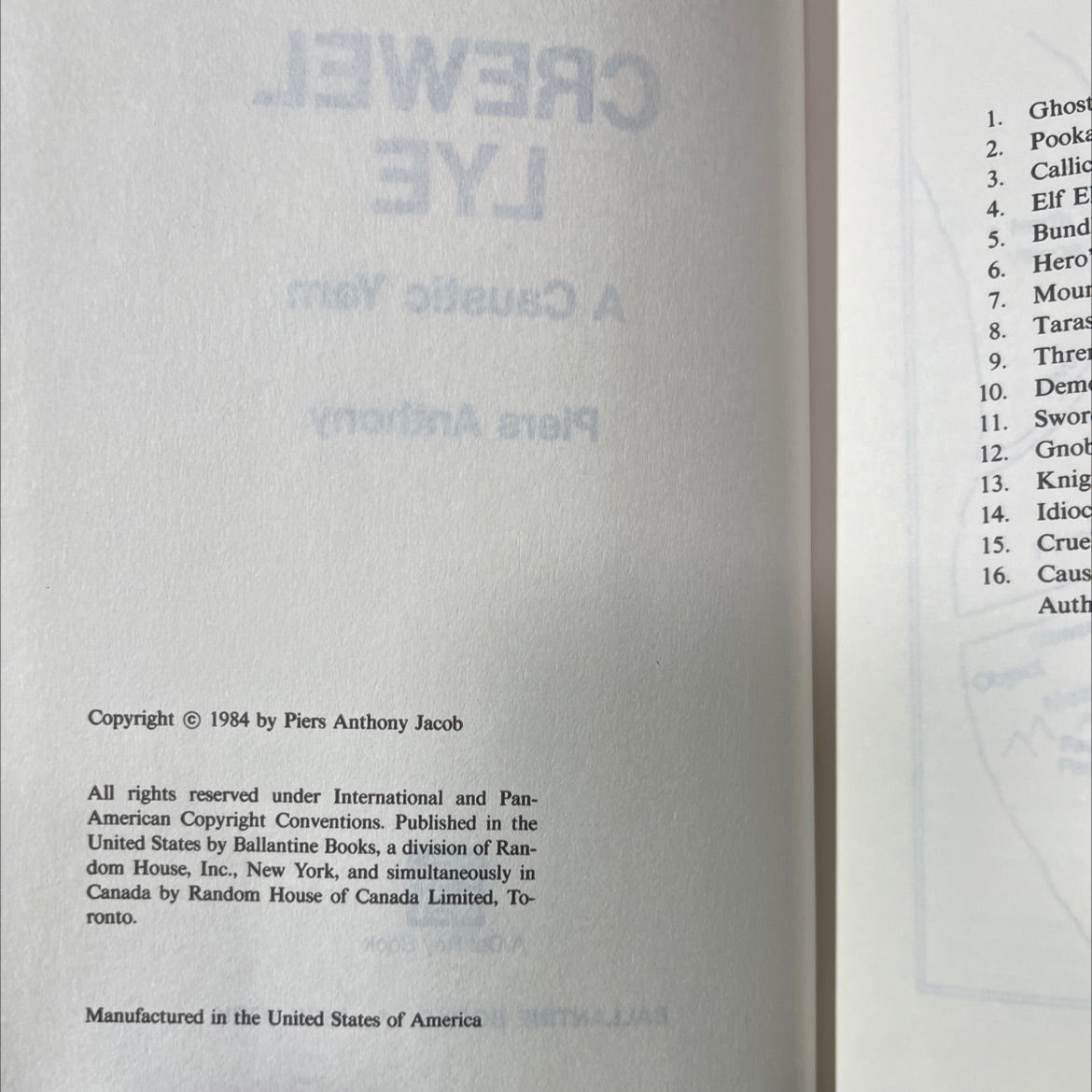 lye a caustic yarn book, by piers anthony, 1991 Hardcover image 3