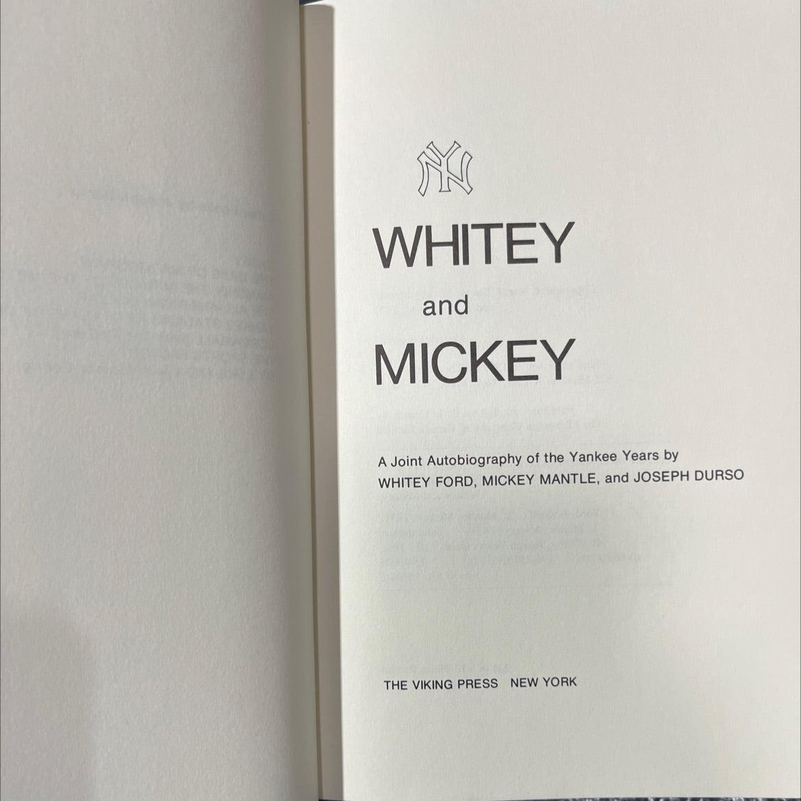 m whitey and mickey a joint autobiography of the yankee years book, by whitey ford, mickey mantle, joseph durso, 1977 image 2