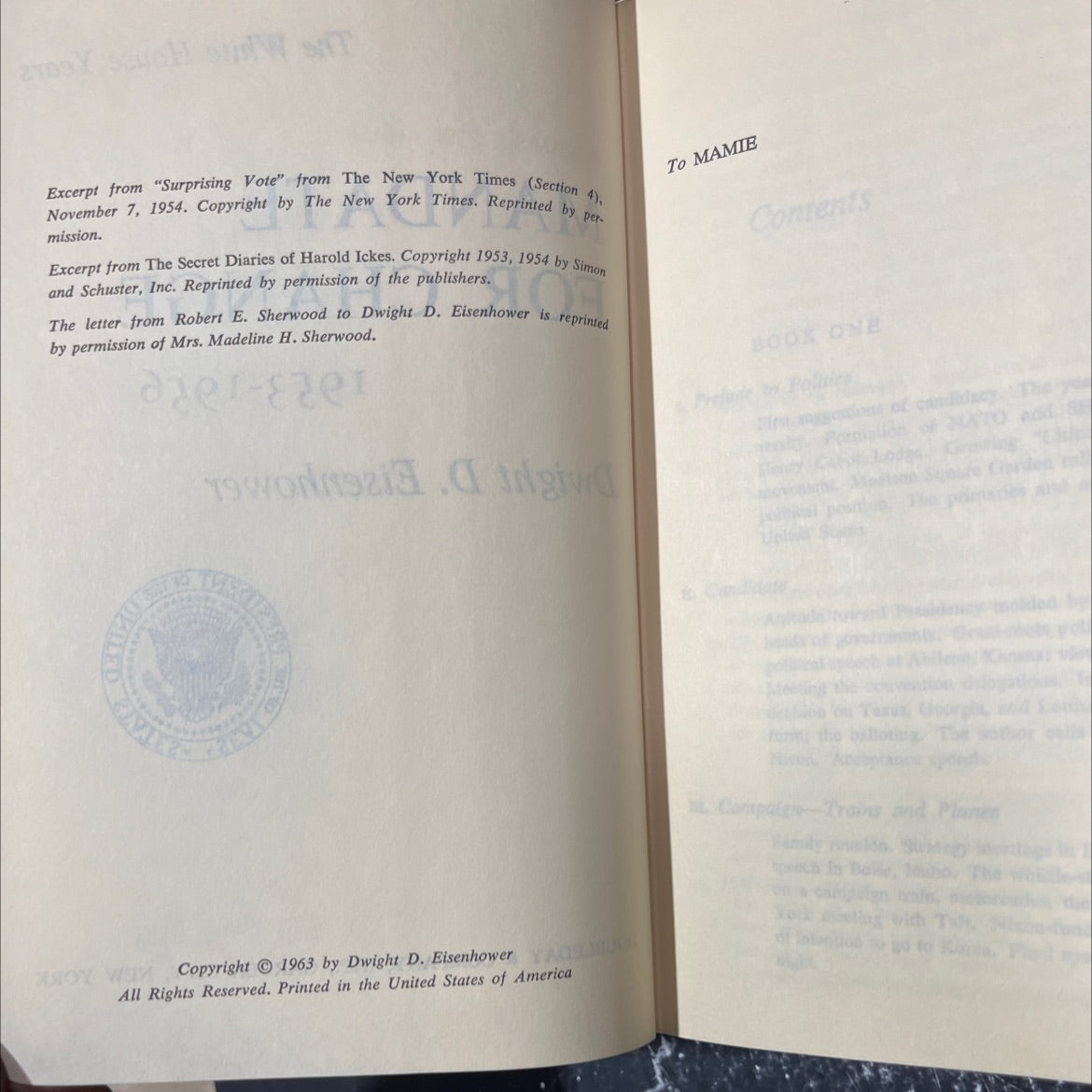 ma the white house years mandate for change book, by dwight d. eisenhower, 1963 Hardcover image 3