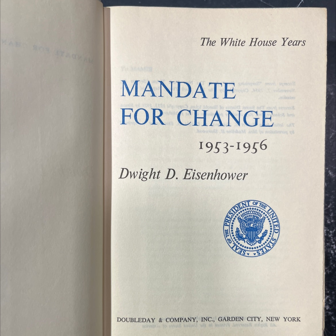 ma the white house years mandate for change book, by dwight d. eisenhower, 1963 Hardcover image 2