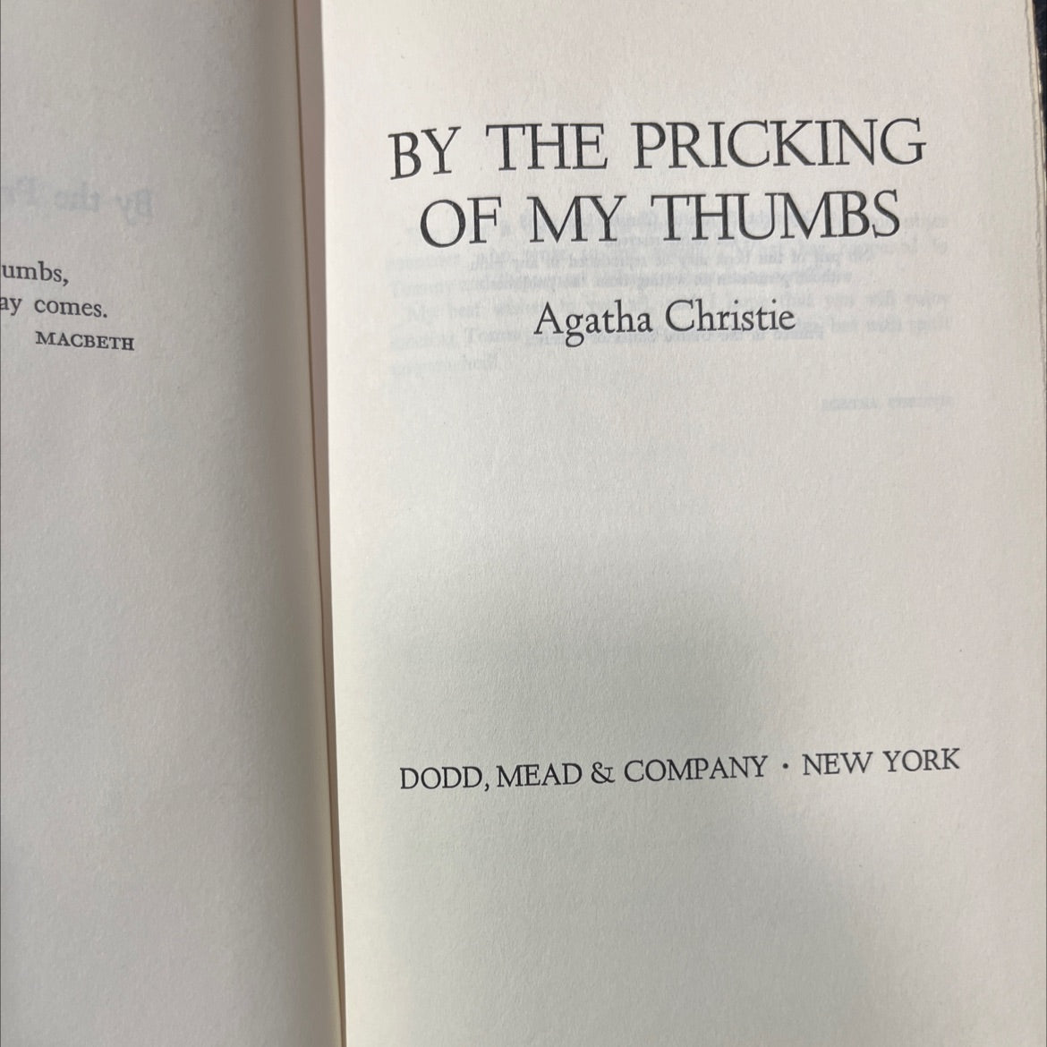 macbeth by the pricking of my thumbs book, by agatha christie, 1968 Hardcover image 2