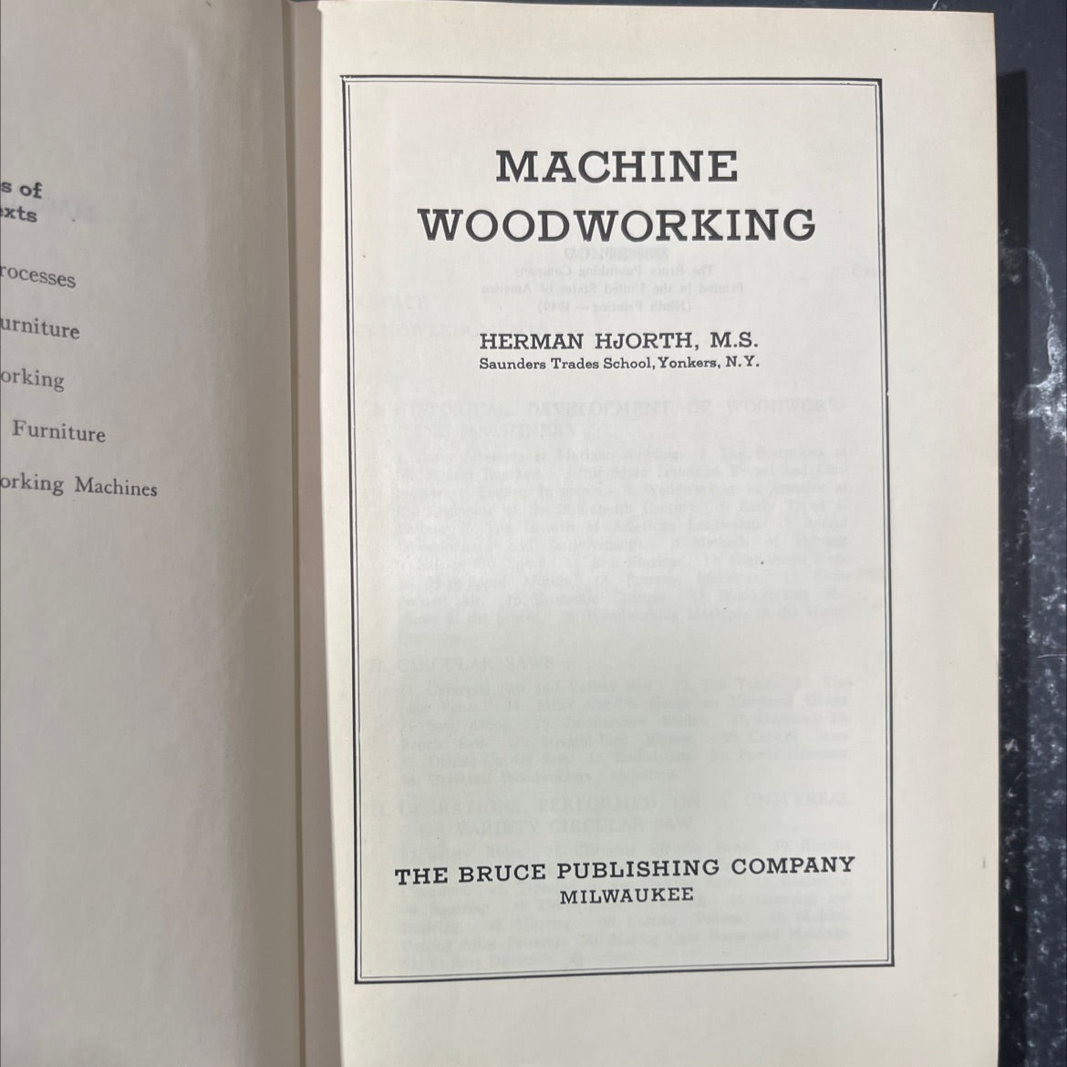 machine woodworking book, by herman hjorth, 1949 Hardcover image 2