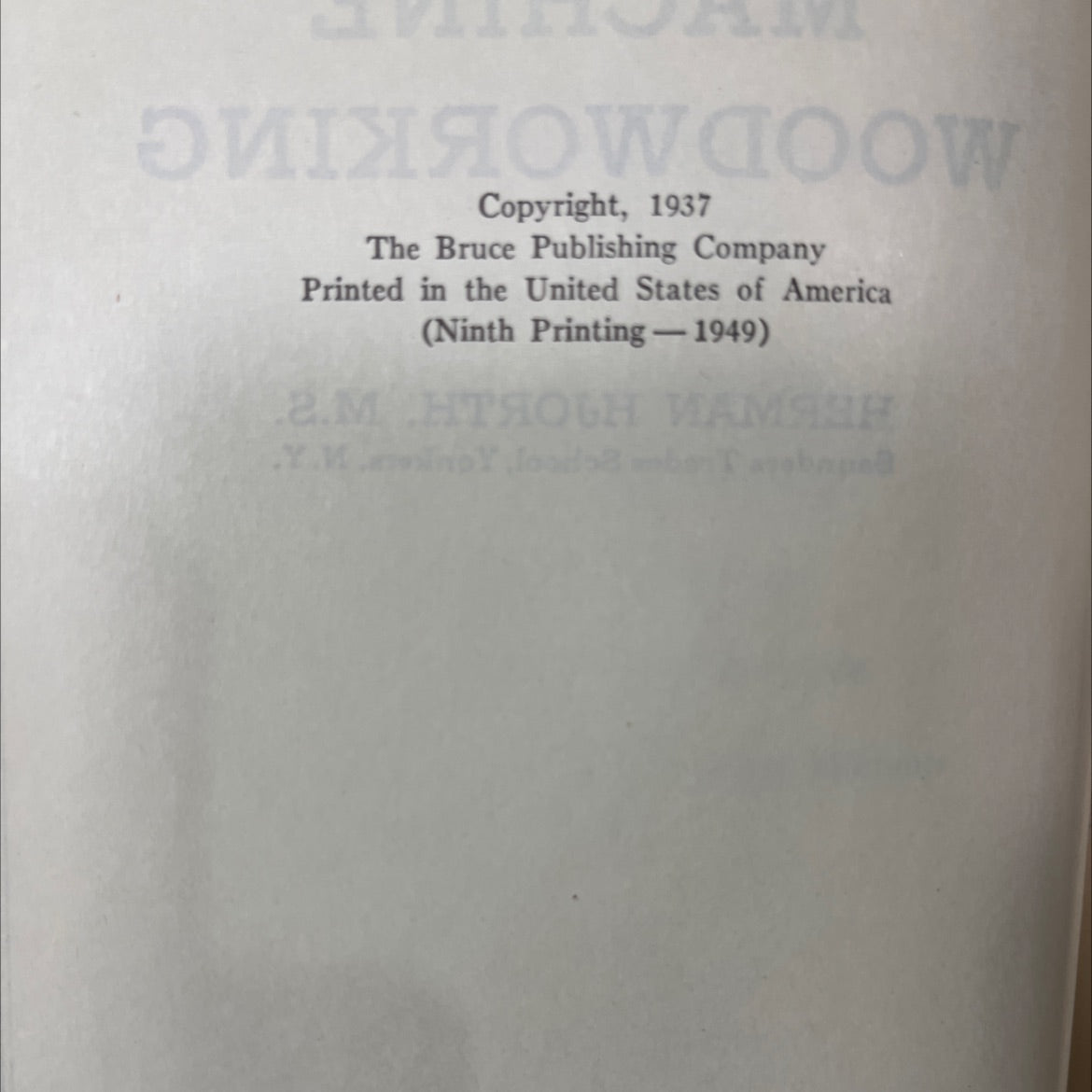 machine woodworking book, by herman hjorth, 1949 Hardcover image 3