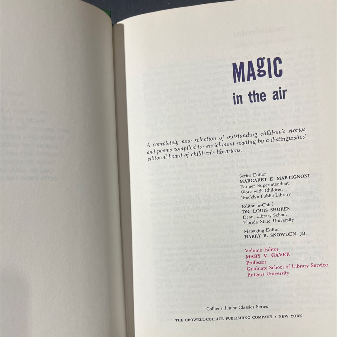 magic in the air book, by unknown, 1962 Hardcover image 2
