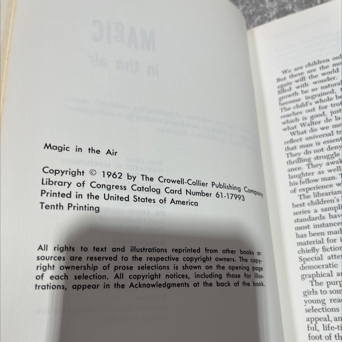 magic in the air book, by unknown, 1962 Hardcover image 3