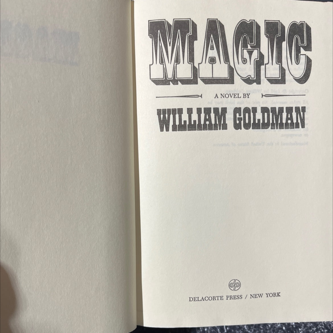 magic book, by william goldman, 1976 Hardcover image 2