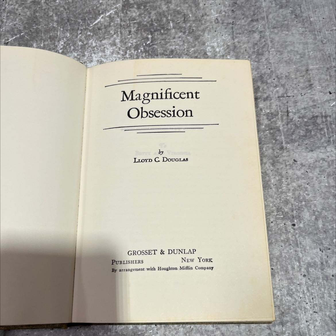 magnificent obsession book, by lloyd c. douglas, 1929 Hardcover image 2