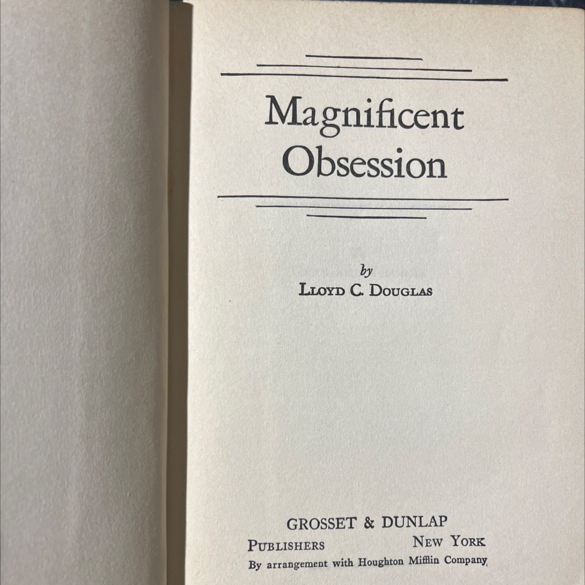 magnificent obsession book, by lloyd c. douglas, 1929 Hardcover image 2