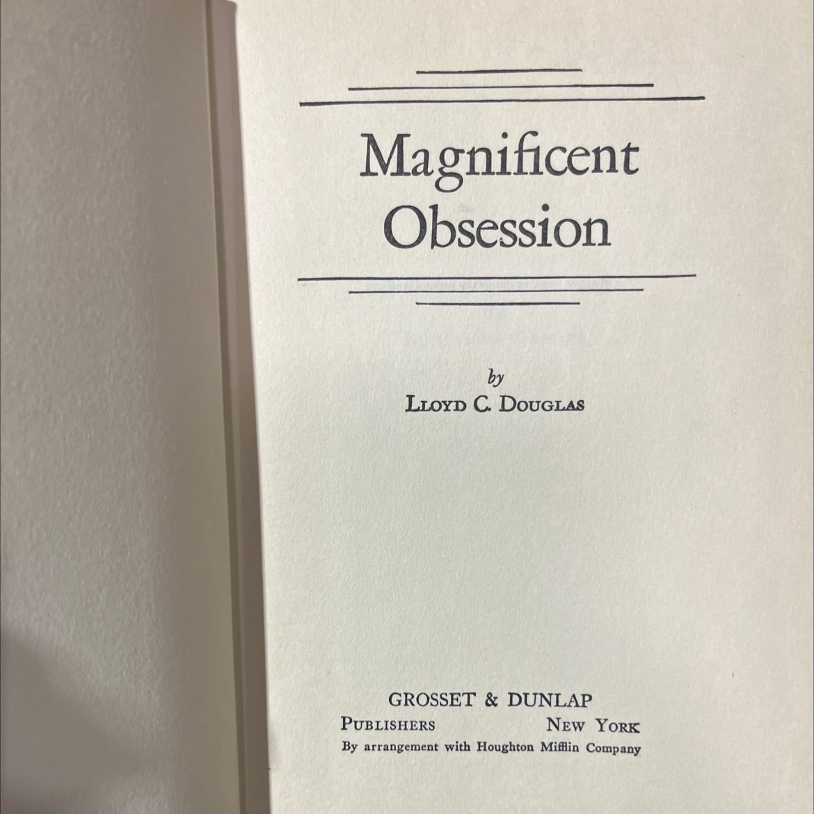 magnificent obsession book, by lloyd c. douglas, 1929 Hardcover image 2