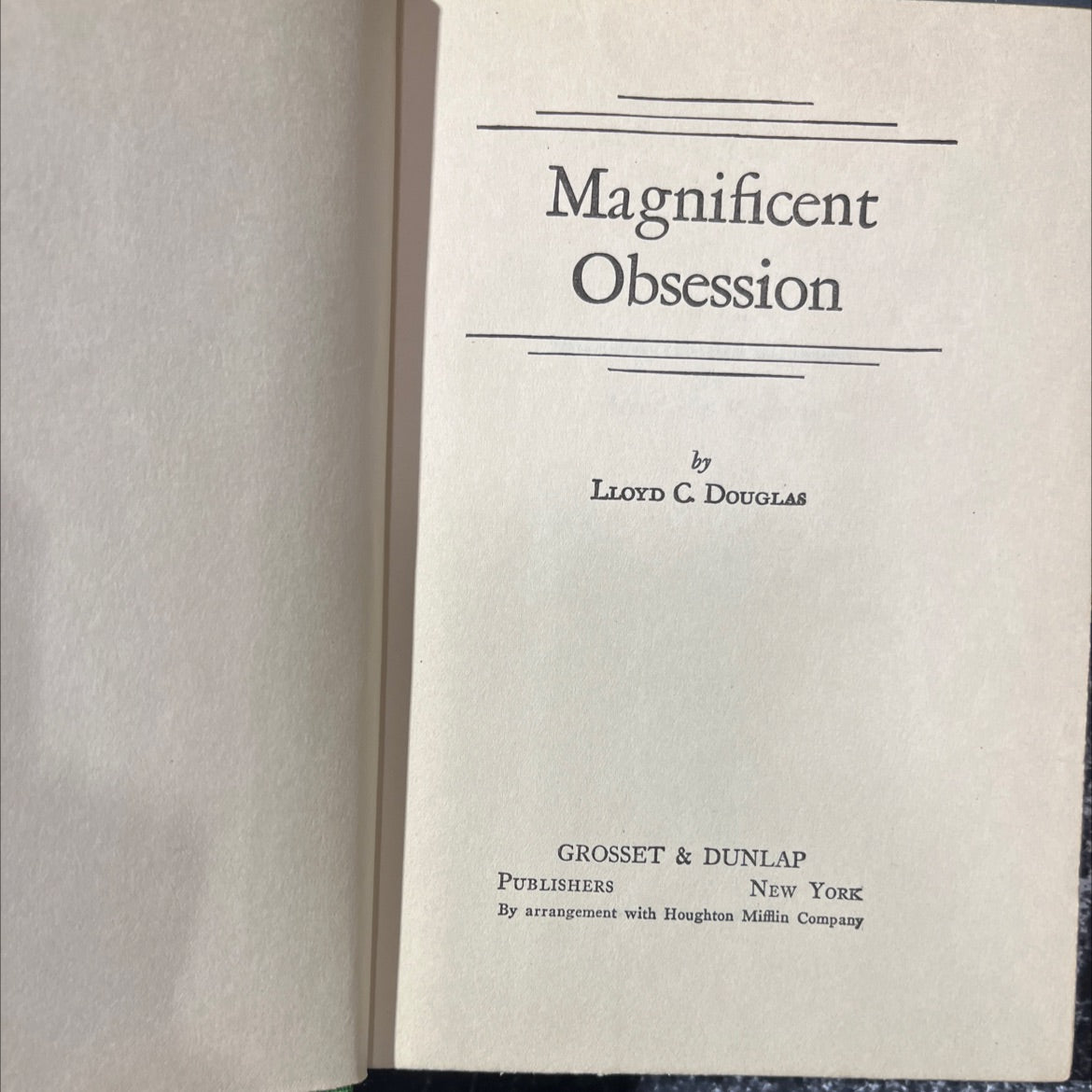 magnificent obsession book, by lloyd c. douglas, 1929 Hardcover image 2