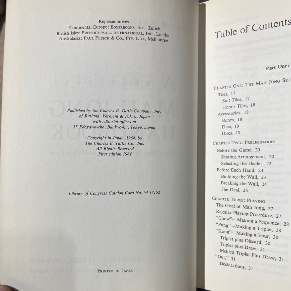 mah jong handbook how to play, score, and win the modern game book, by eleanor noss whitney, 1964 Hardcover image 3