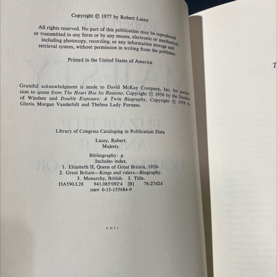 majesty book, by Robert Lacey, 1977 Hardcover image 3