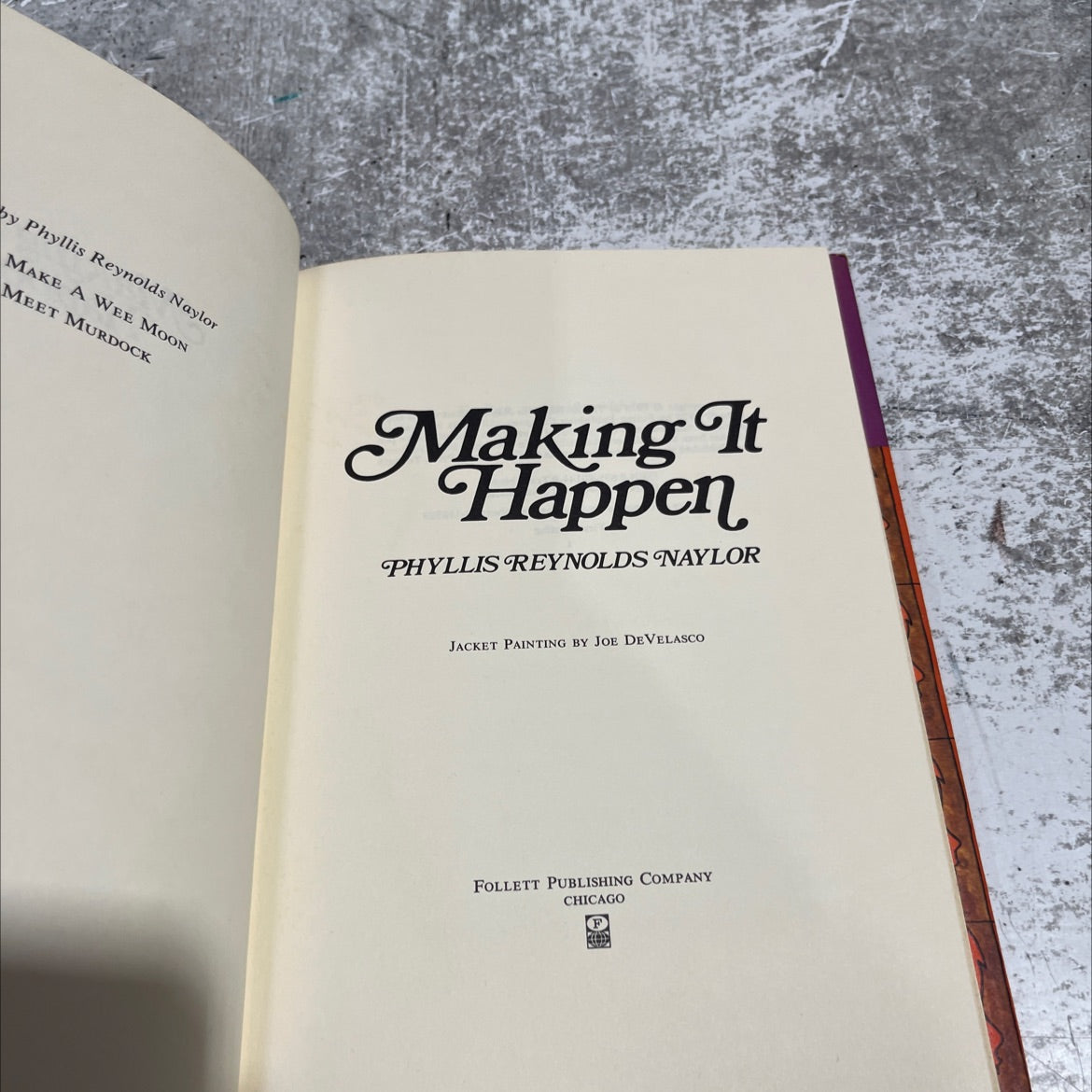 make a wee moon meet murdock book, by phyllis reynolds naylor, 1970 Hardcover image 2