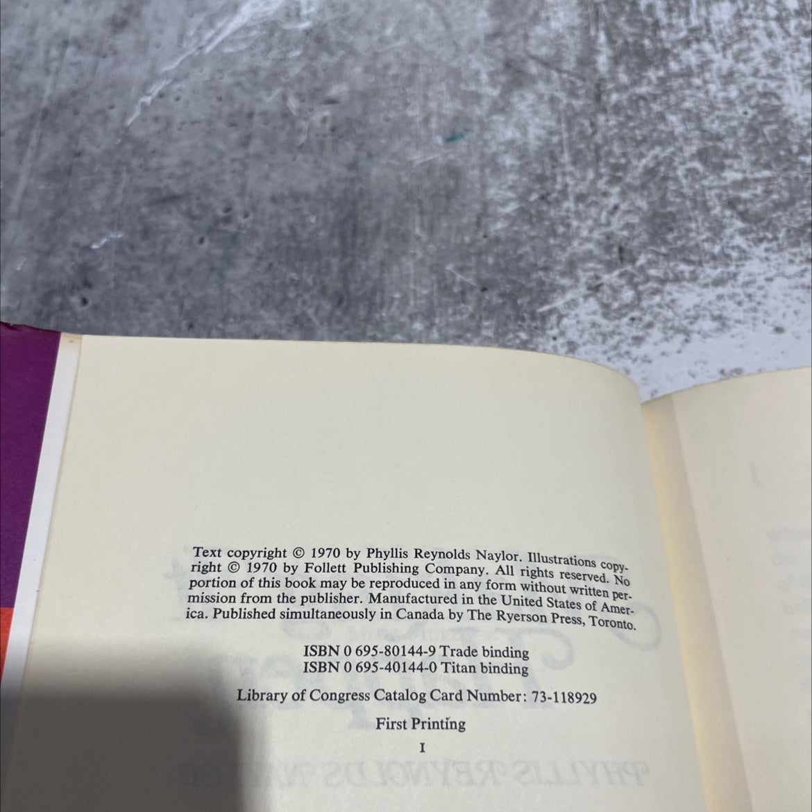 make a wee moon meet murdock book, by phyllis reynolds naylor, 1970 Hardcover image 3