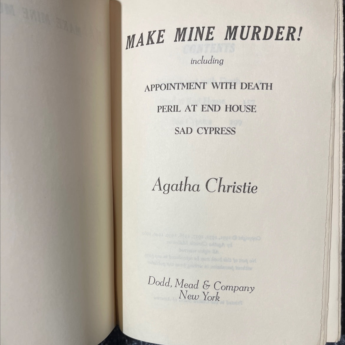 make mine murder! book, by agatha christie, 1962 Hardcover image 2