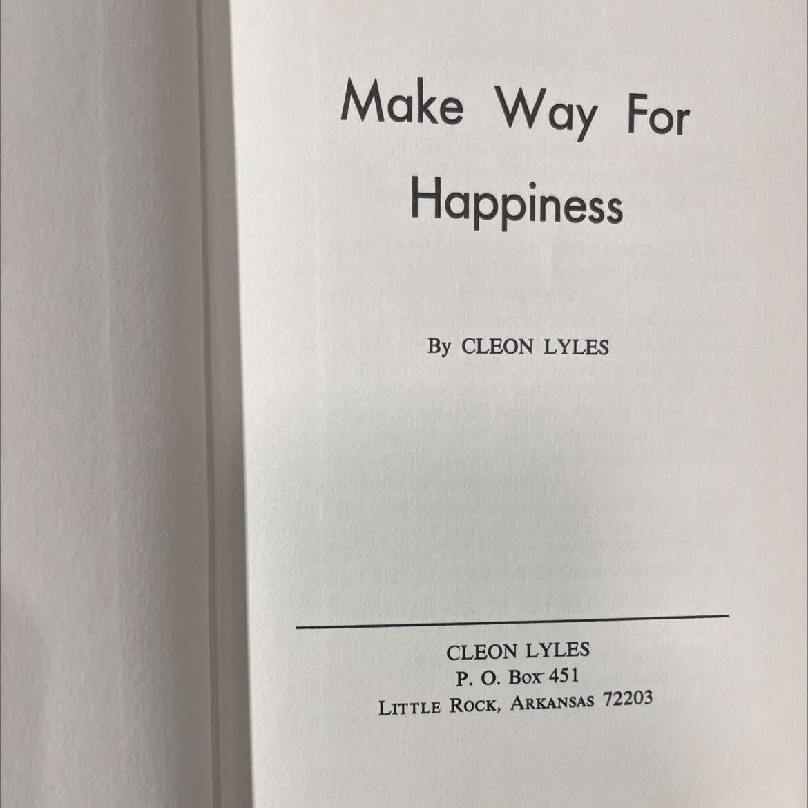 SIGNED make way for happiness book, by cleon lyles, 1972 Hardcover, Vintage image 2