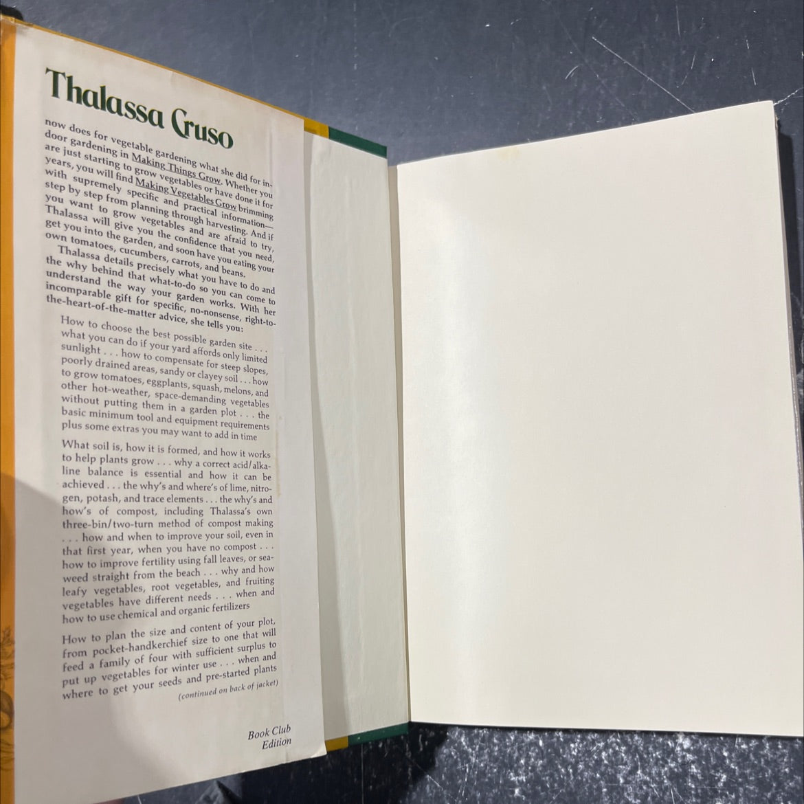 making vegetables grow thalassa crusoe book, by james grashow, 1975 Hardcover image 4