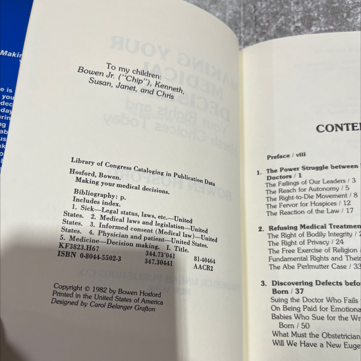 SIGNED making your medical decisions book, by bowen hosford, 1982 Hardcover, Vintage image 3