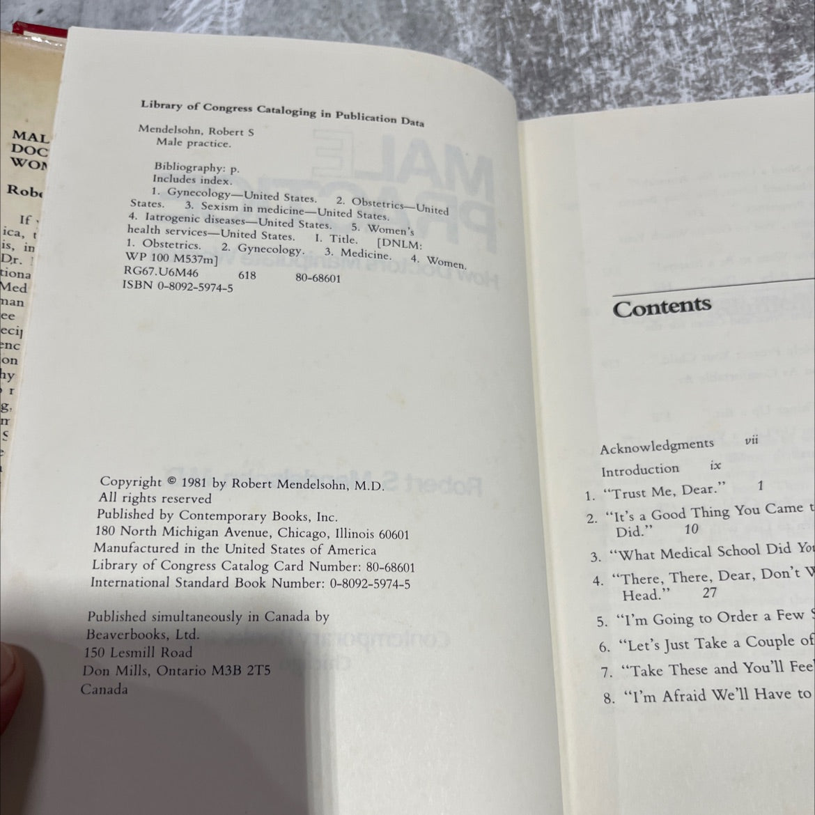male practice how doctors manipulate women book, by Robert S. Mendelsohn, M.D., 1981 Hardcover image 3