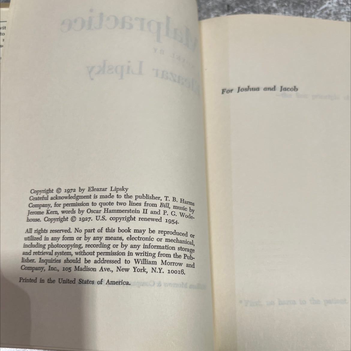 malpractice book, by jacob eleazar lipsky, 1972 Hardcover image 3
