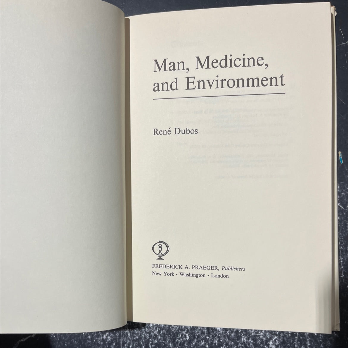 man, medicine, and environment book, by rené dubos, 1968 Hardcover image 2