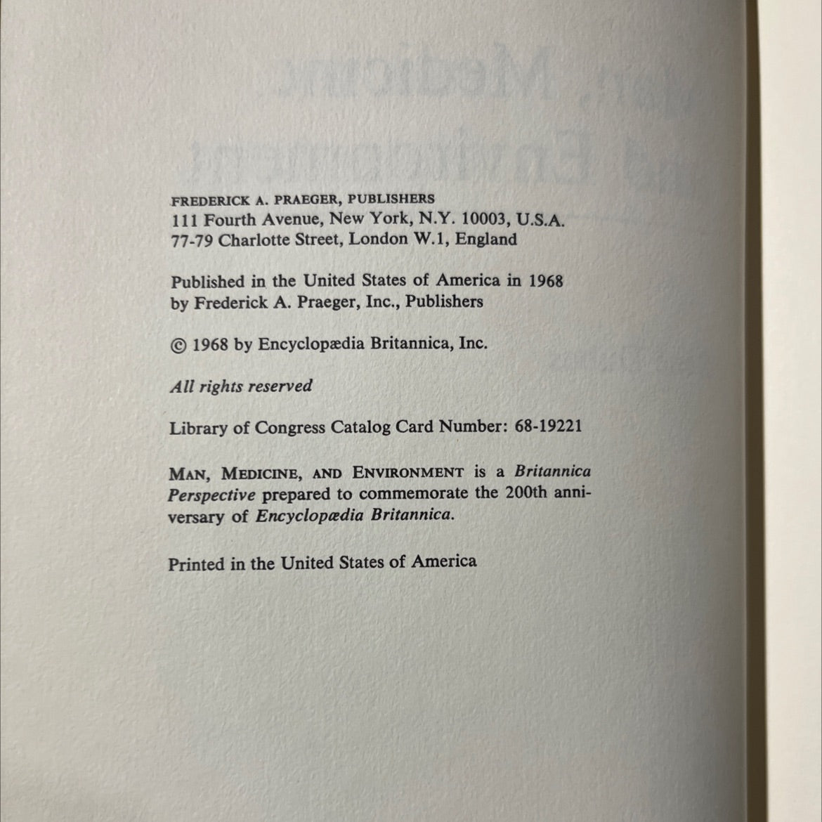 man, medicine, and environment book, by rené dubos, 1968 Hardcover image 3