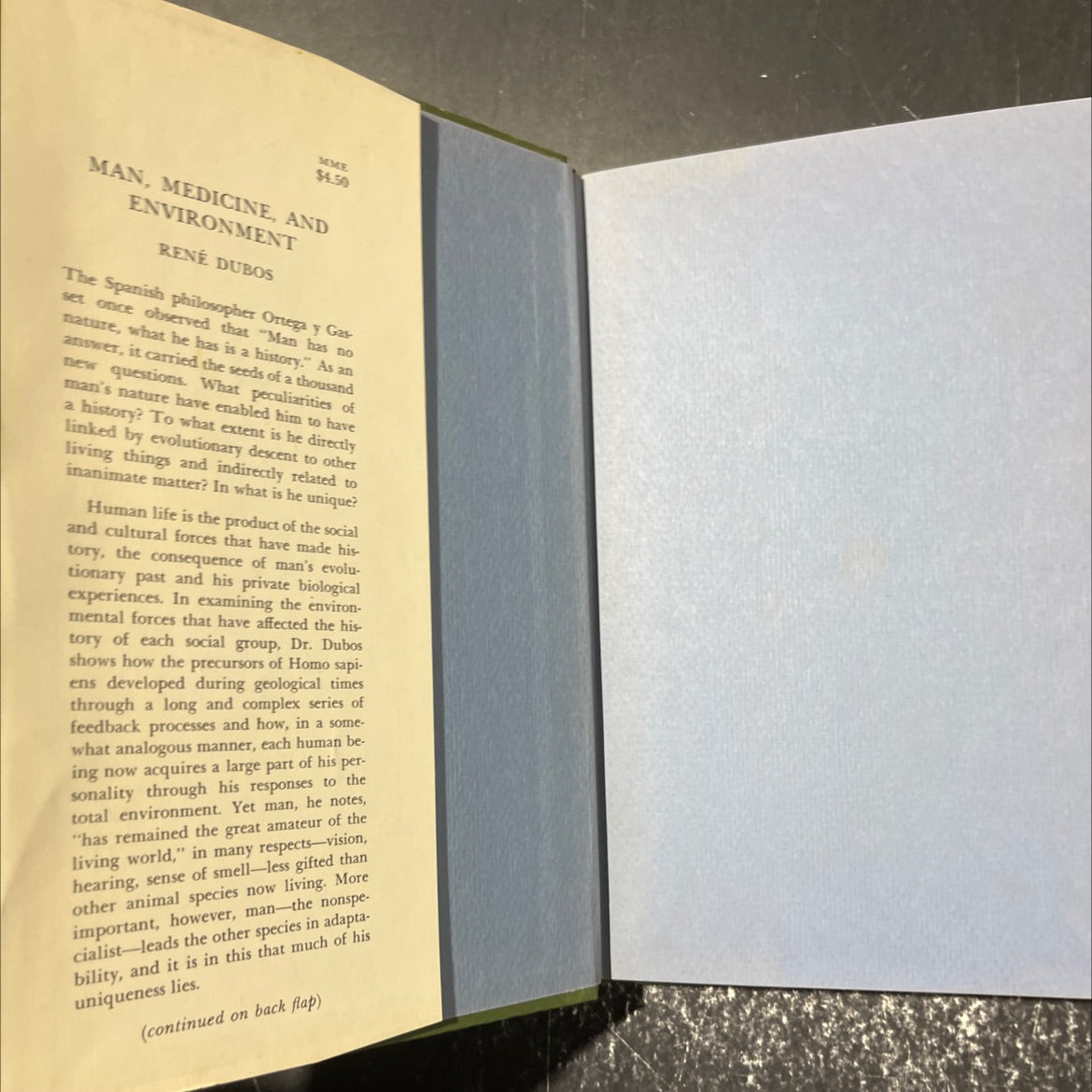 man, medicine, and environment book, by rené dubos, 1968 Hardcover image 4