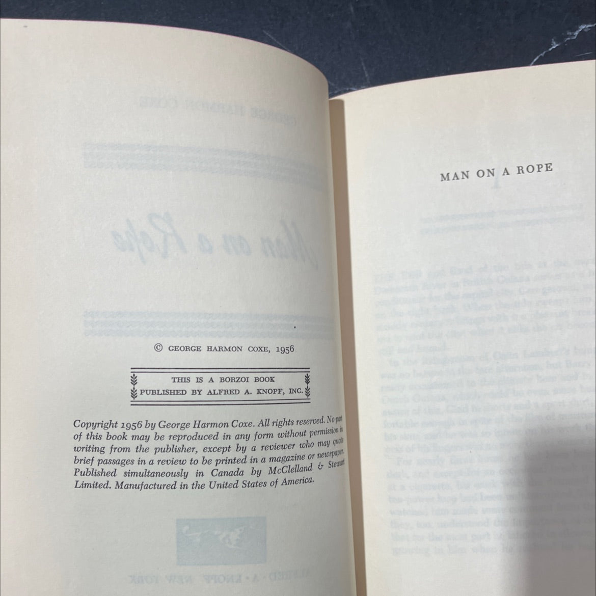 man on a rope book, by george harmon coxe, 1956 Hardcover image 3