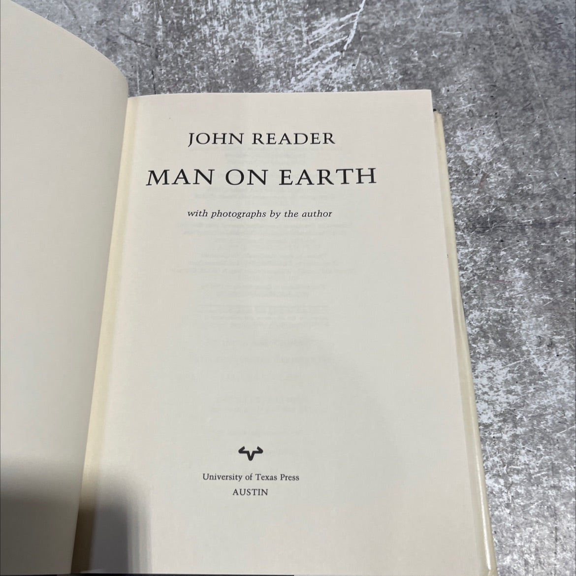 man on earth book, by john reader, 1988 Hardcover image 2