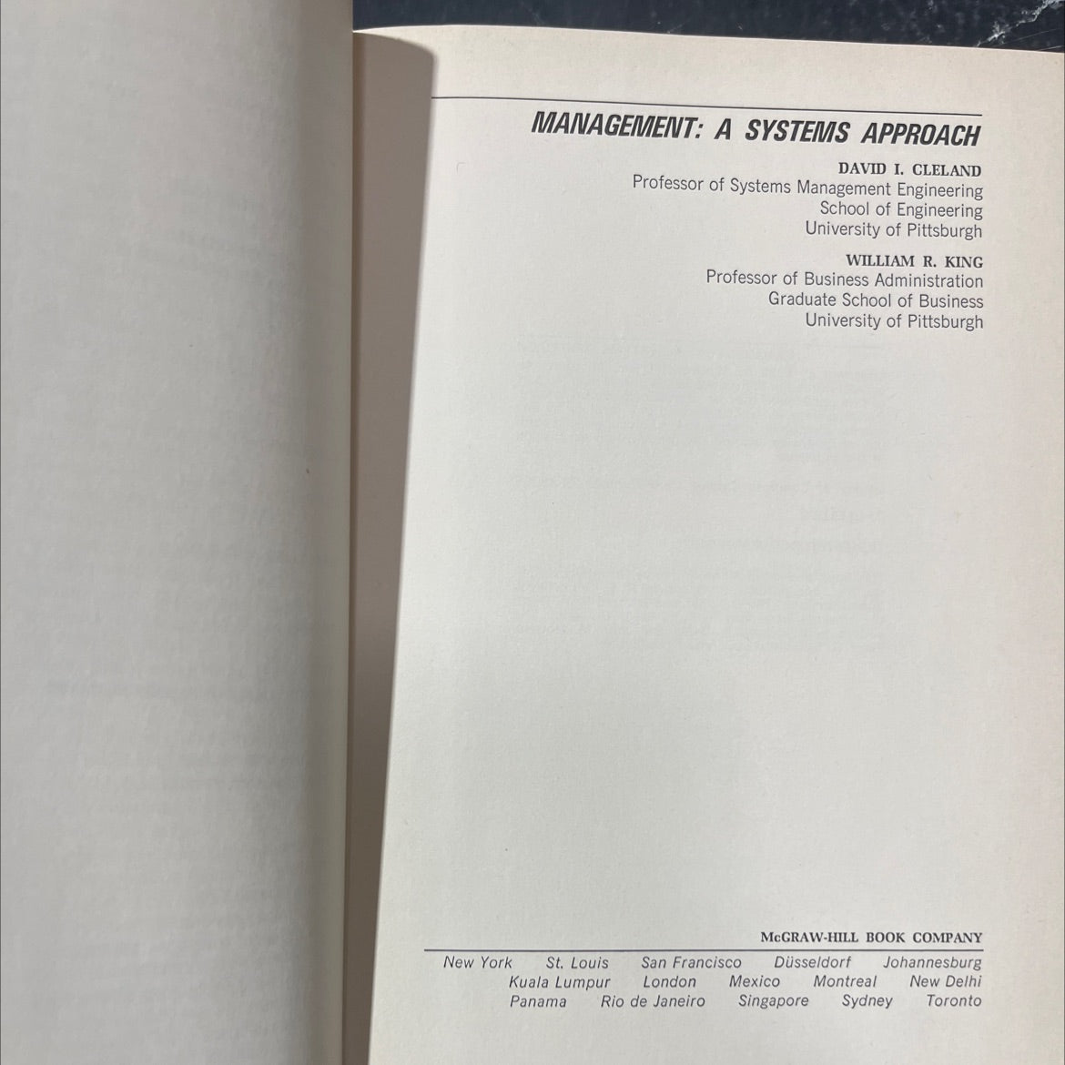management: a systems approach book, by david i. cleland, william r. king, 1972 Hardcover image 2